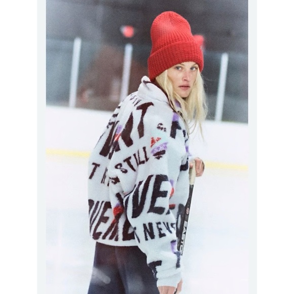 New Free People Hit The Slopes Printed Fleece Pullover Jacket Logo FP Movement - Picture 3 of 10